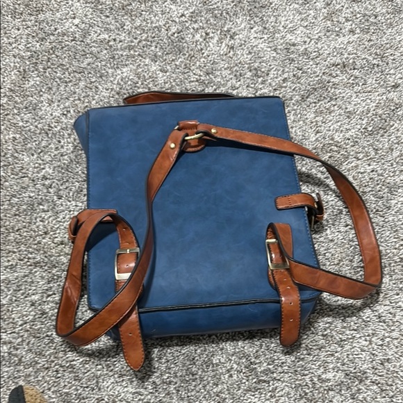 ModCloth Authentically Academic Backpack Blue & Brown - Picture 6 of 6